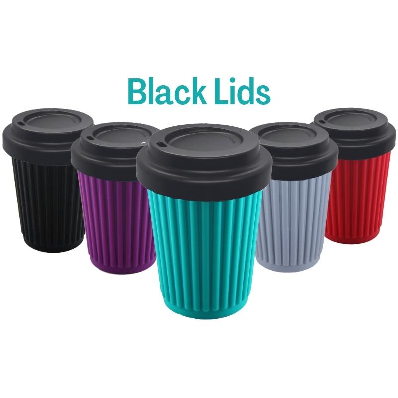 Large Zero Waste Mug Reusable Coffee Cup by Onya Travel Mug 12 oz, Grey/Blue