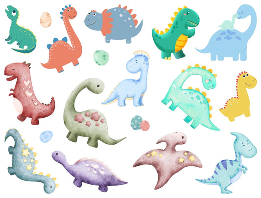 Dinosaur Themed Stickers on Zero Waste Release Liners