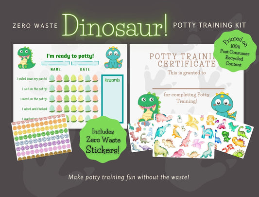 Dinosaur Potty Training Kit with Zero Waste Stickers