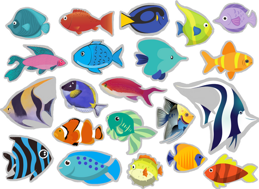 Ocean Themed Stickers on Zero Waste Release Liners