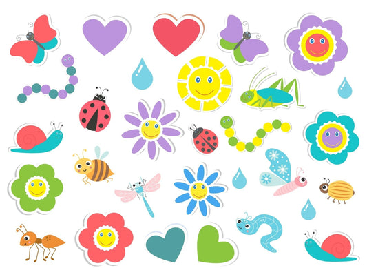 Garden Themed Stickers on Zero Waste Release Liners