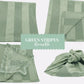 Shiny jacquard fabric wrapping cloth reversible furoshiki with green stripes pattern