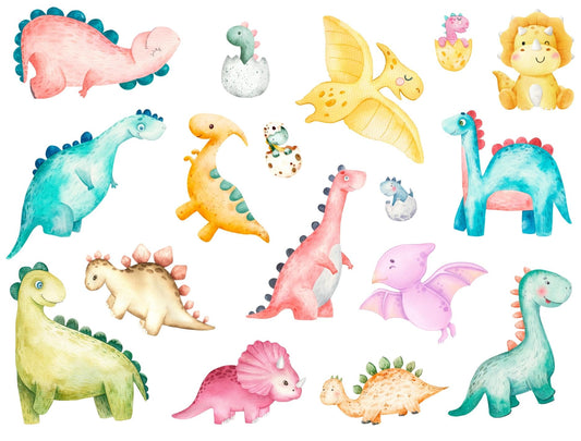 Dinosaur Themed Stickers on Zero Waste Release Liners