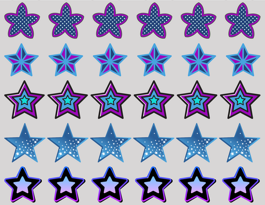 Star Themed Stickers on Zero Waste Release Liners