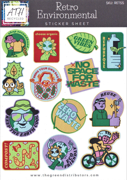 Retro Environmental Sticker Sheet