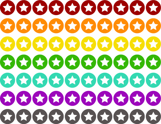 Star Themed Stickers on Zero Waste Release Liners