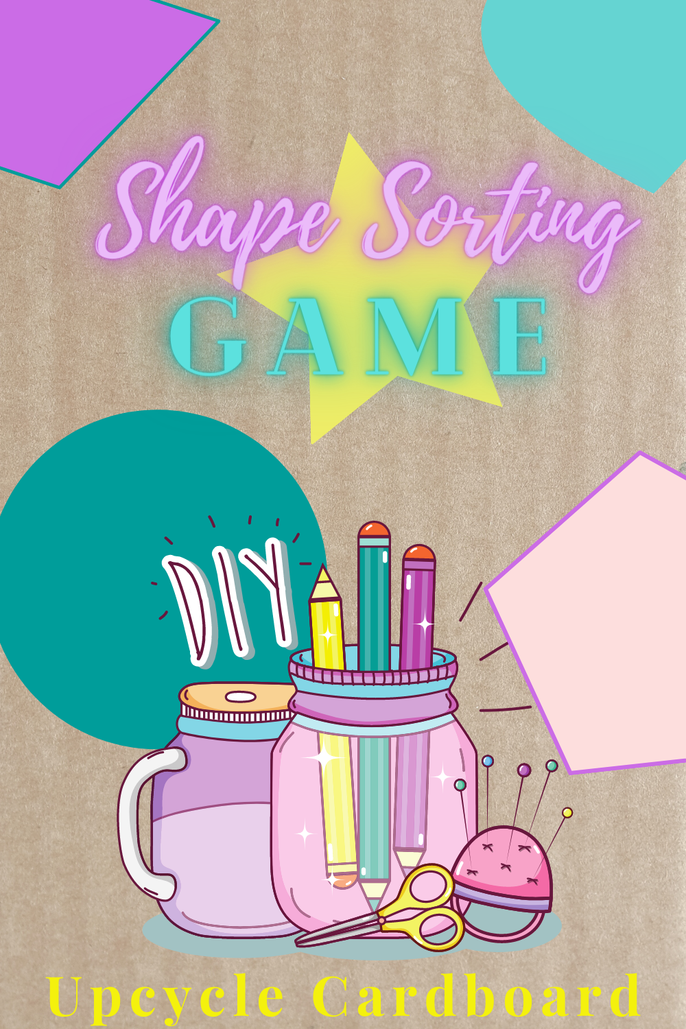 DIY Shape Sorting Game with Recycled Cardboard