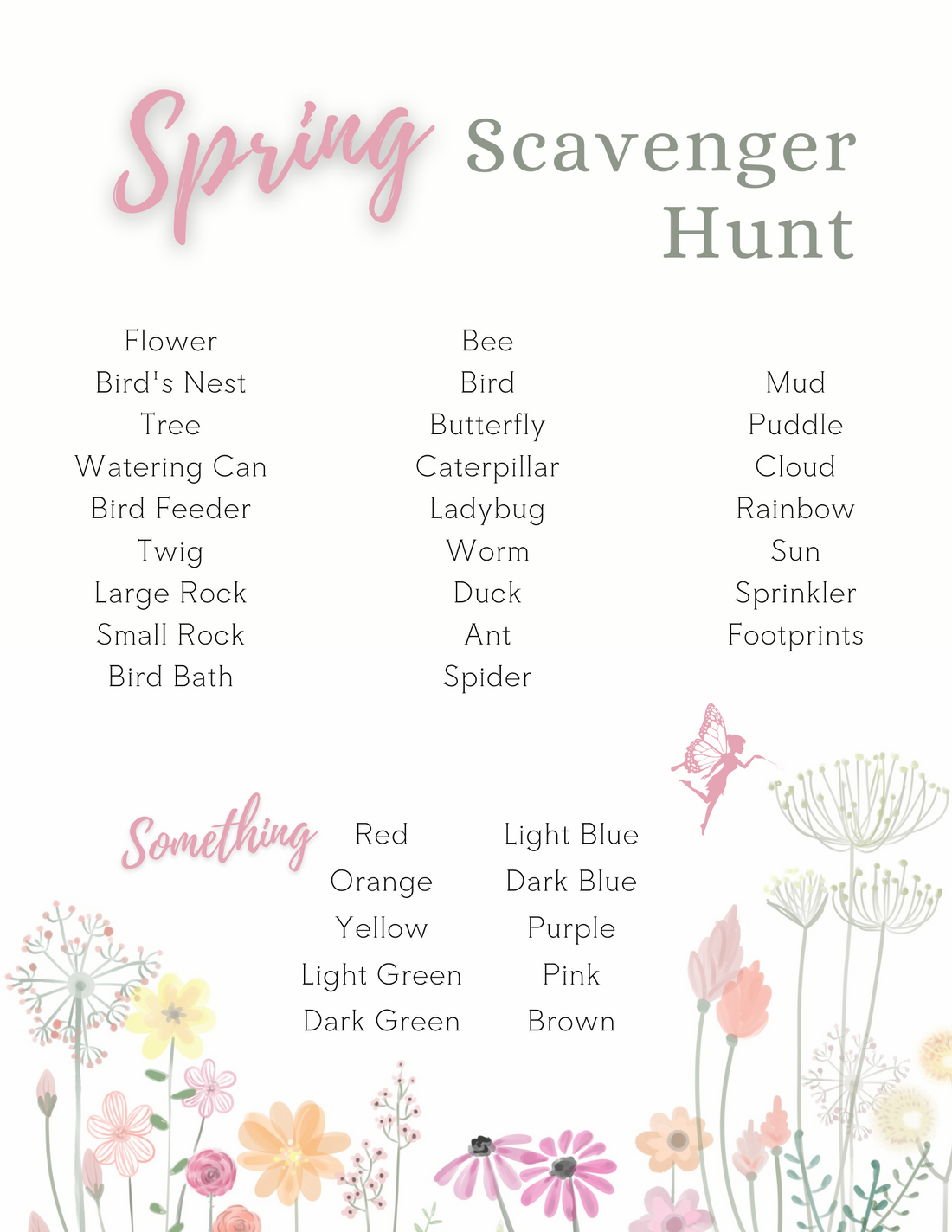 Free Printable Spring Scavenger Hunt