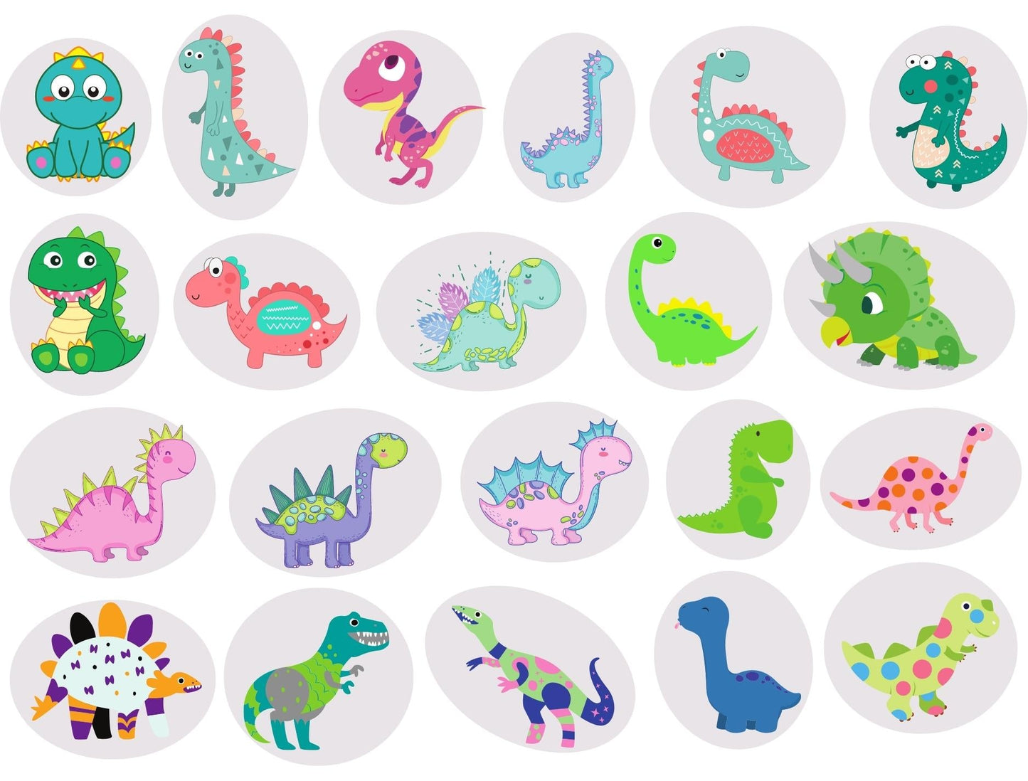 Dinosaur Themed Stickers on Zero Waste Release Liners