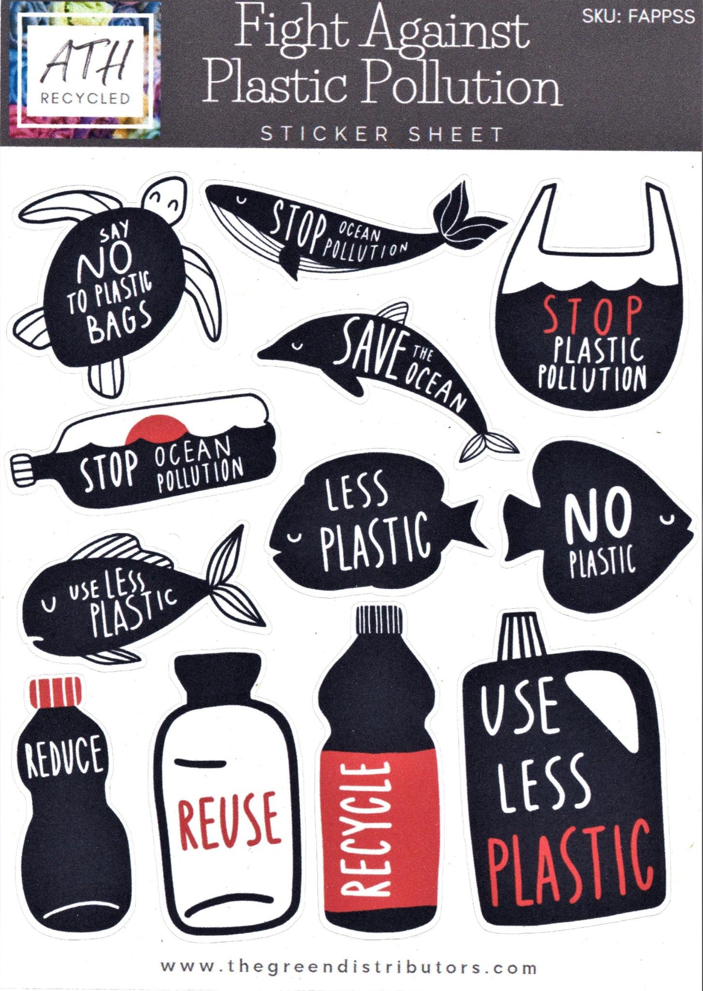 Fight Against Plastic Pollution Sticker Sheet