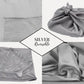 Shiny silver fabric reversible Furoshiki wrapping cloth