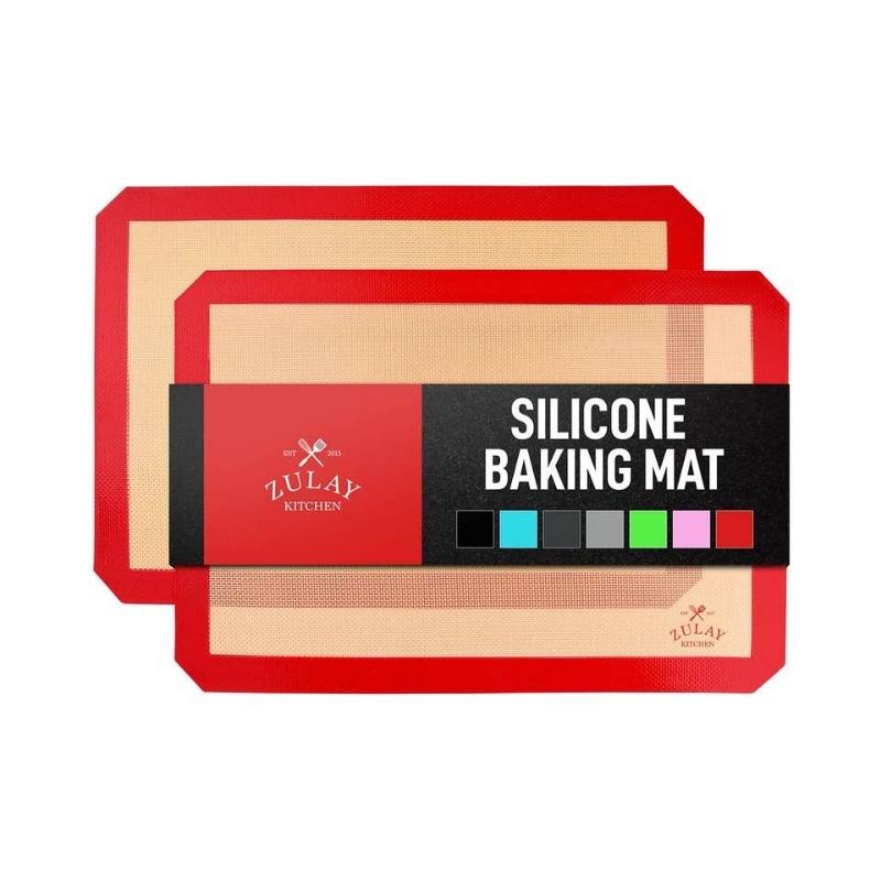 Zulay Kitchen silicone reusable baking mat 2 pack in Red. Available at Green Distributors.