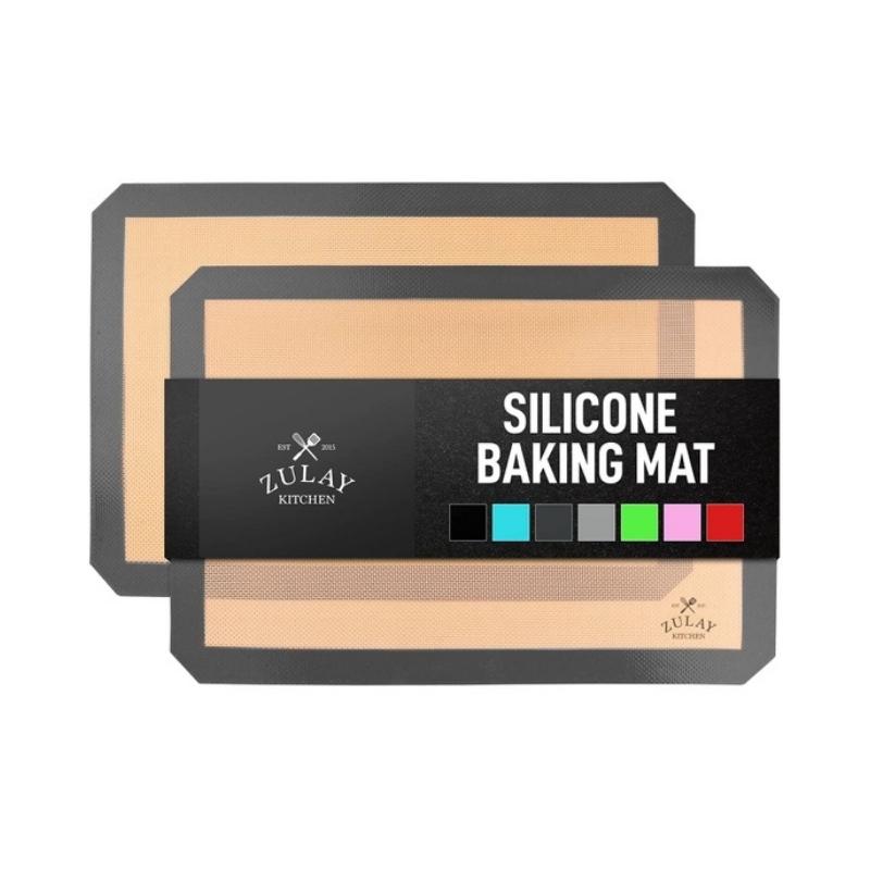 Zulay Kitchen silicone reusable baking mat 2 pack in Dark Gray. Available at Green Distributors.